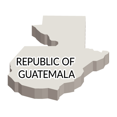 グアテマラ共和国無料フリーイラスト｜英語・立体(白)